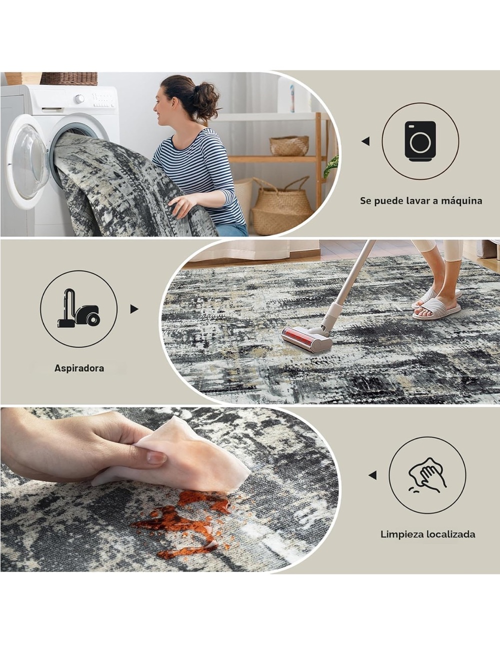 8x10 Area Rugs Washable Rug:
Modern Abstract Living Room Rug
Soft Anti-Skid Thin - Picture 3 of 8